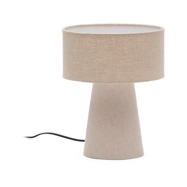 Szürkésbézs asztali lámpa textil búrával (magasság 35 cm) Algaida – Kave Home