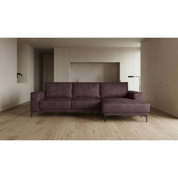 Sötétbarna bőrutánzat sarokkanapé (jobb oldali) Copenhagen – Scandic-image-4