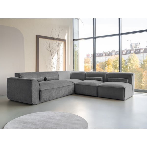 Szürke sarokkanapé (jobb oldali) Flex Felix – Miuform-image-3