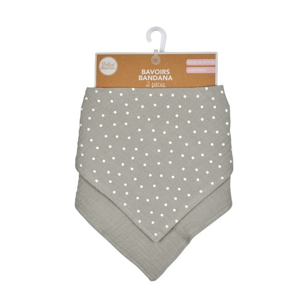 Szürke muszlin nyálfogó készlet 2 db-os – Bébé Douceur-image-3