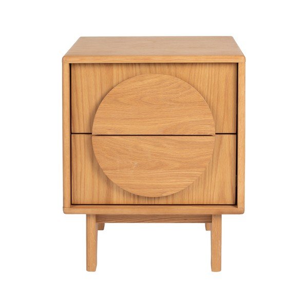 Natúr színű éjjeliszekrény tölgyfa dekorral Groove – Zuiver