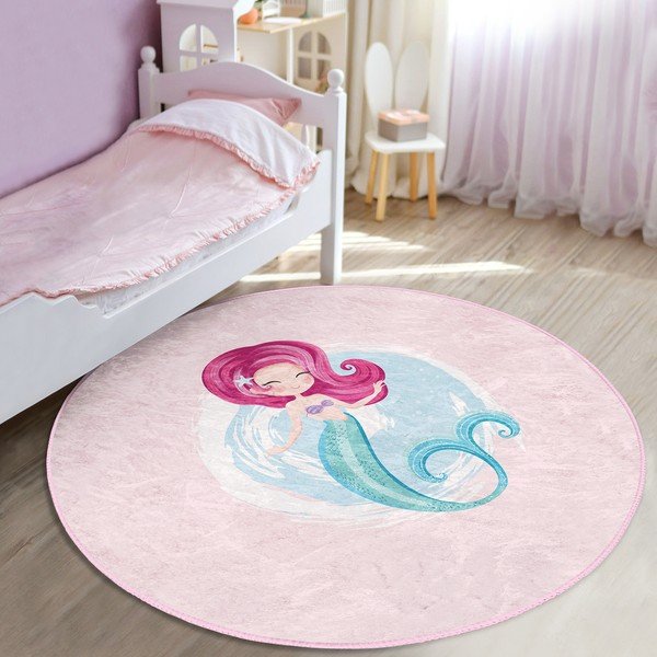 Rózsaszín gyerek szőnyeg ø 80 cm Comfort – Mila Home-image-2
