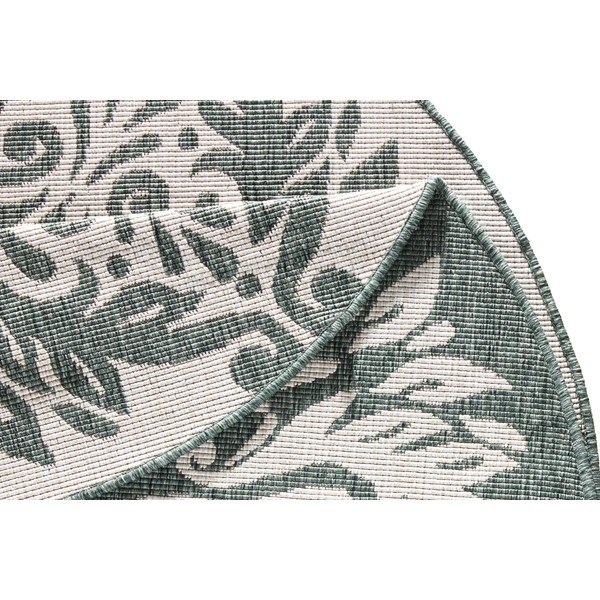 Madrid zöld-krémszínű kültéri szőnyeg, ⌀ 140 cm - NORTHRUGS-image-1