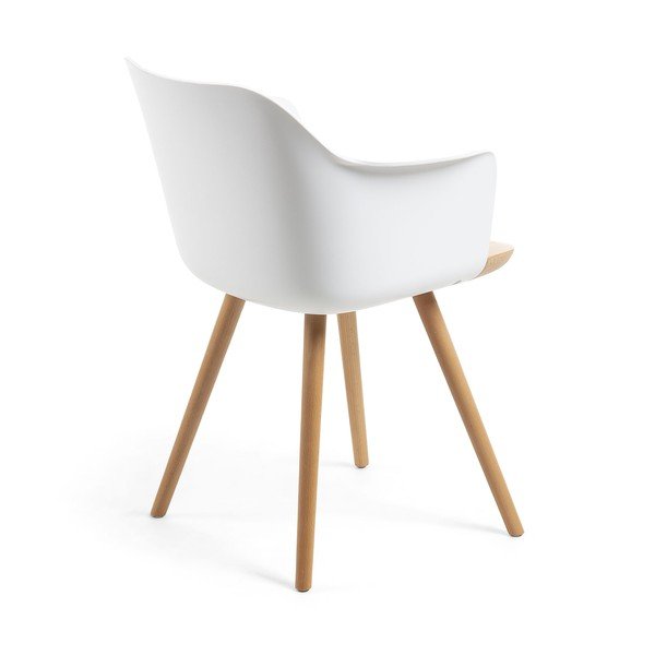 Klam fehér fotel tölgyfa lábakkal - Kave Home-image-3