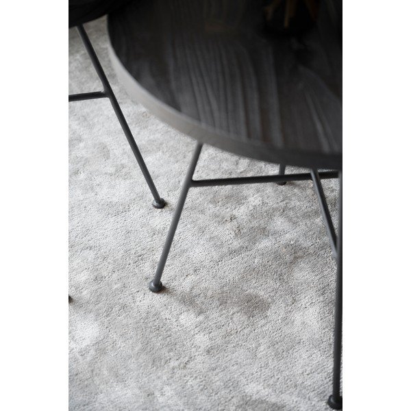 Grafton 2 db fekete tárolóasztal borovi fenyőfa asztallappal - Rowico-image-4