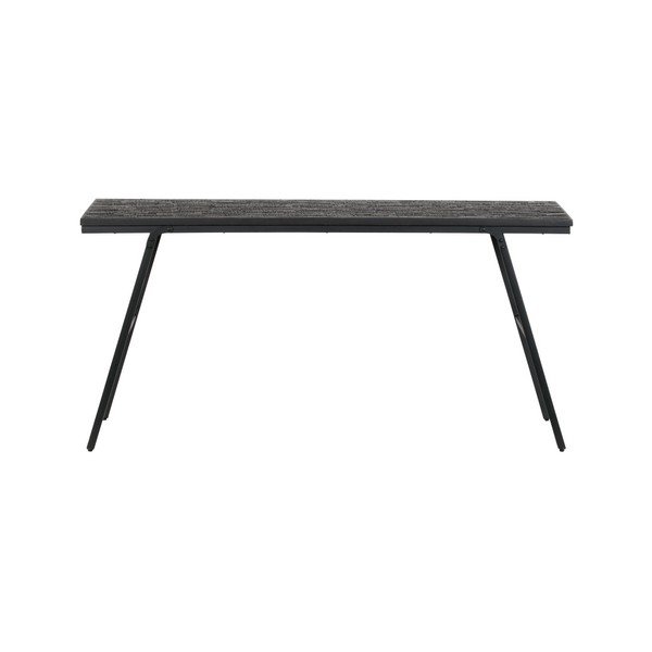 Sharing fekete összecsukható asztal újrahasznosított teakfa asztallappal- BePureHome-image-4