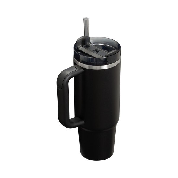 Fekete rozsdamentes acél termosz szívószállal 890 ml Quencher H2.O FlowState™ Tumbler Black 2.0 – Stanley-image-2