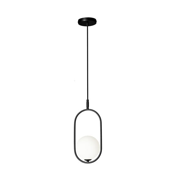 Fekete függőlámpa üveg búrával 18.5x15 cm Cordel – Candellux Lighting-image-2