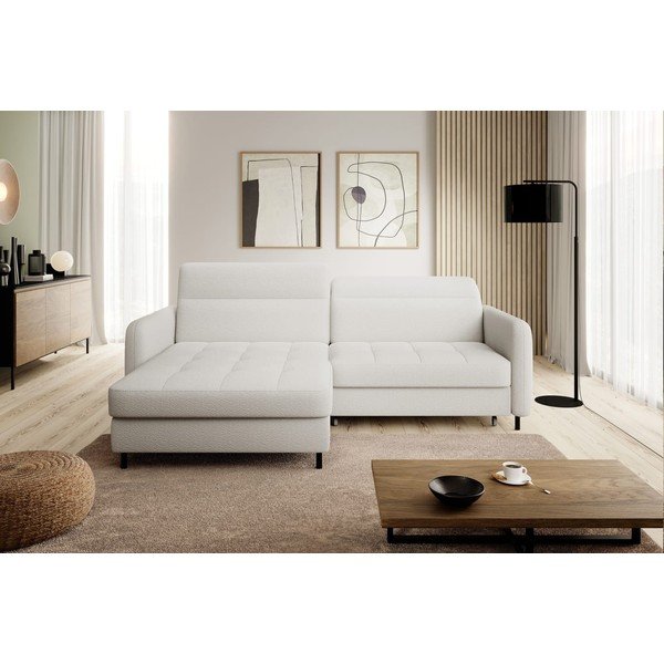 Krémszínű buklé kinyitható-tárolóhelyes sarokkanapé (bal oldali-heverő résszel) Gomsi – ELTAP-image-3