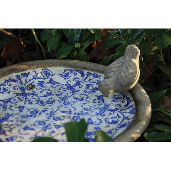 Kék-fehér kerámia madáritató - Esschert Design-image-1