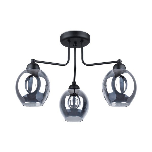 Fekete mennyezeti lámpa üveg búrával 54x54 cm Garten – Sollux