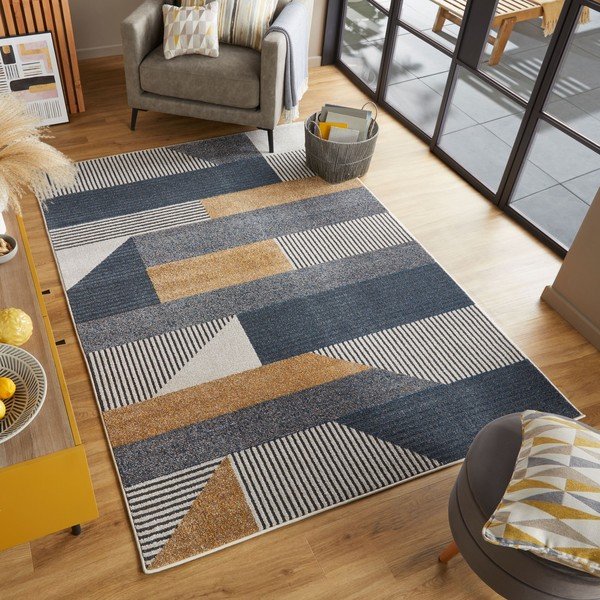 Brix sárga-kék szőnyeg, 160 x 230 cm - Flair Rugs-image-4