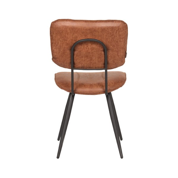 Konyakbarna bőr étkezőszék szett 2 db-os Fos – LABEL51-image-3