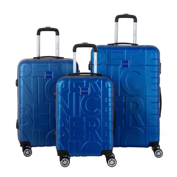 Typo 3 db-os kék bőrönd szett - Berenice
