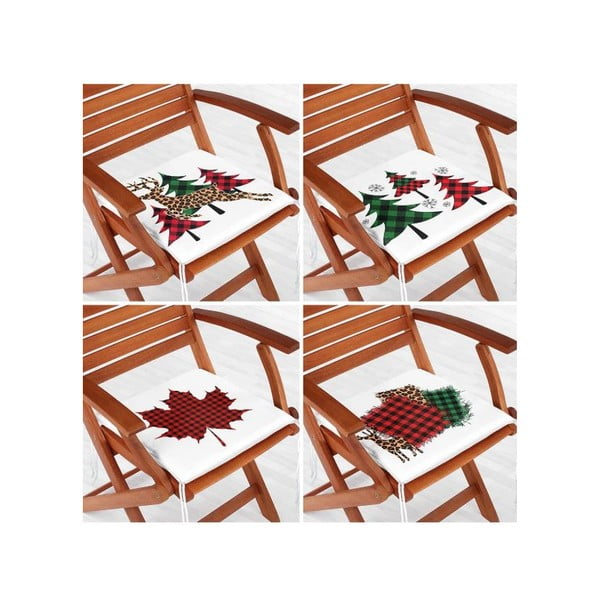 Székpárna szett karácsonyi mintával 4 db-os  40x40 cm Tartan – Mila Home-image-1