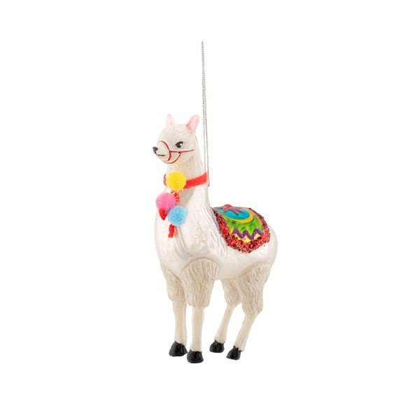 Üveg karácsonyfadísz 9 cm Llama – Sass & Belle