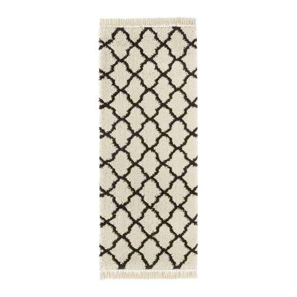 Marino krémszínű-fekete szőnyeg, 80 x 200 cm - Mint Rugs