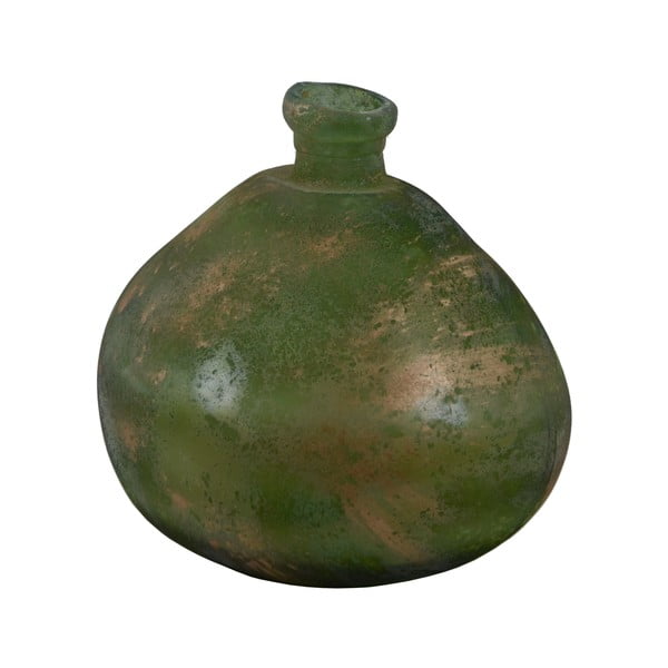 Simplicity zöld patinás újrahasznosított üveg váza, magasság 33 cm - Ego Dekor