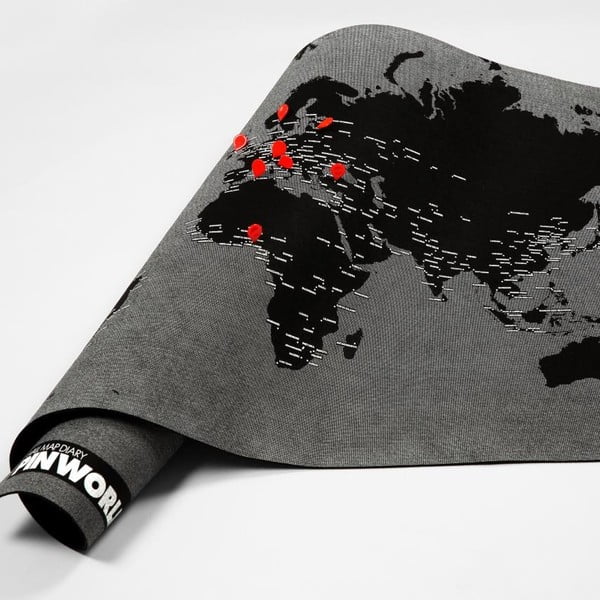 Pin World Mini fekete falitérkép, 77 x 48 cm - Palomar-image-1