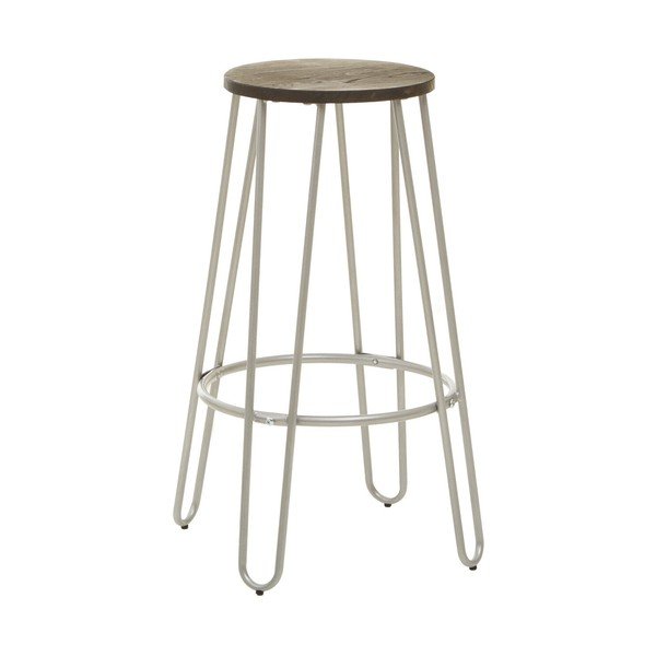 Ezüstszínű-natúr színű szilfa bárszék (ülésmagasság 75 cm) District – Premier Housewares