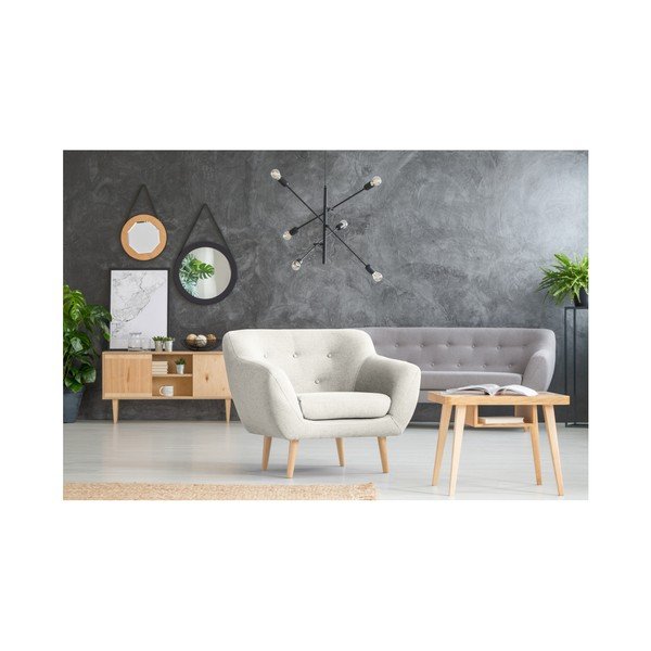 Sicile krém színű fotel világos lábakkal - Mazzini Sofas-image-4