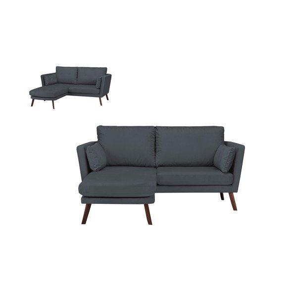Elena szürke háromszemélyes kanapé, fekvőfotellel a bal oldalon - Mazzini Sofas-image-4