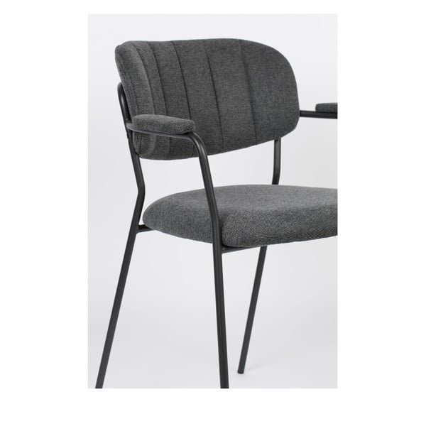 Antracitszürke étkezőszék szett 2 db-os Jolien – White Label-image-1