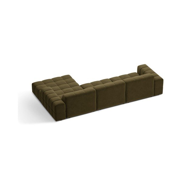 Khaki bársony sarokkanapé (jobb oldali-heverő résszel) Chicago – Cosmopolitan Design-image-2