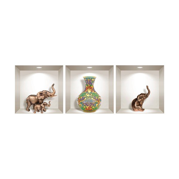 Elephants 3 db-os 3D falmatrica szett - Ambiance-image-2