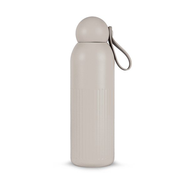 Bézs rozsdamentes acél termopalack szívószállal 500 ml Tekla – Sagaform
