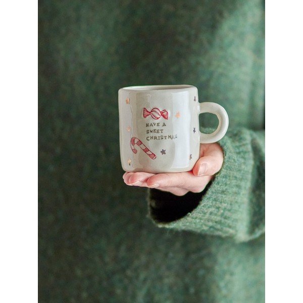 Krémszínű kőedény csésze szett 4 db-os karácsonyi mintával 260 ml Christy – Bloomingville-image-3