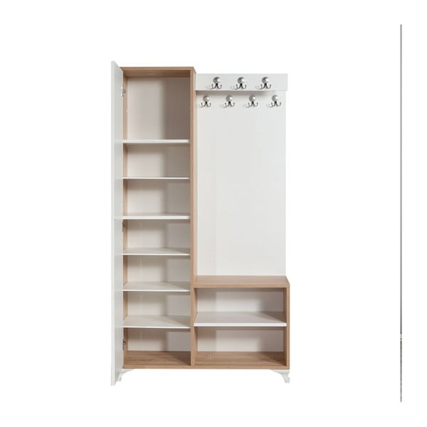 Inci barna-fehér tükrös előszoba szekrény, magasság 196 cm-image-4