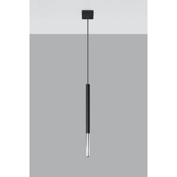 Fekete-ezüstszínű fém függőlámpa Asarot – Sollux-image-2