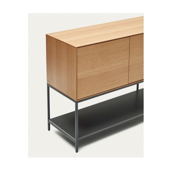 Natúr színű alacsony komód tölgyfa dekorral 97,5x80 cm Vedrana – Kave Home-image-4