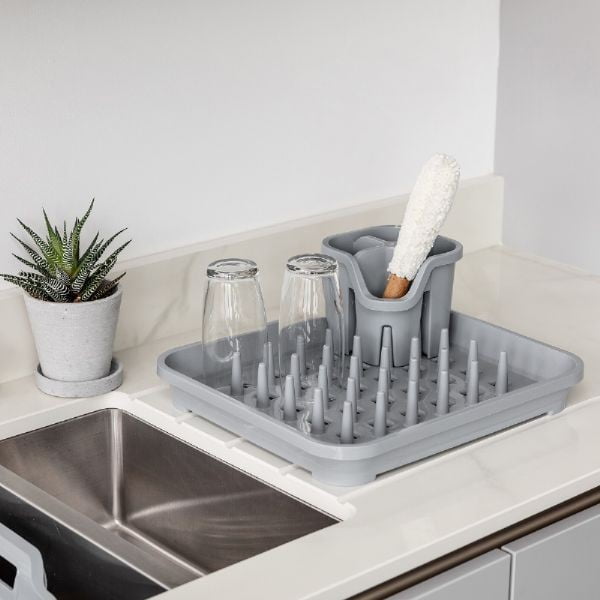 Eco Range szürke evőeszköztartó újrahasznosított műanyagból - Addis-image-1