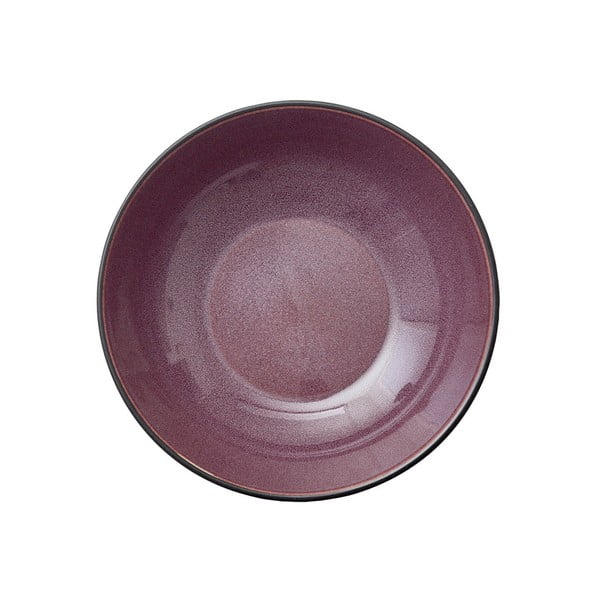Premium lila-fekete agyagkerámia szervírozó tányér, ø 20 cm - Bitz