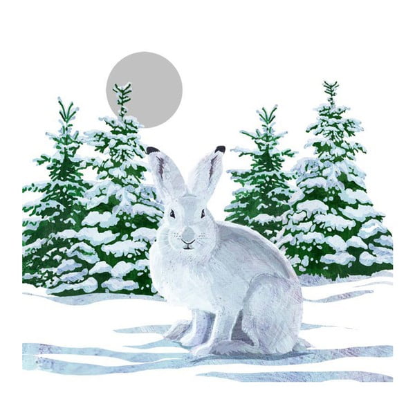 Snow Rabbit 10 db-os papírszalvéta szett karácsonyi motívummal - PPD