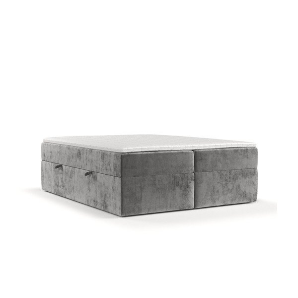 Szürke ágyneműtartós boxspring ágy 140x200 cm Yoko – Maison de Rêve