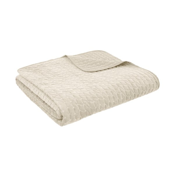 Bézs bársony steppelt ágytakaró 240x260 cm Attica Velvet Embroidered – Bianca