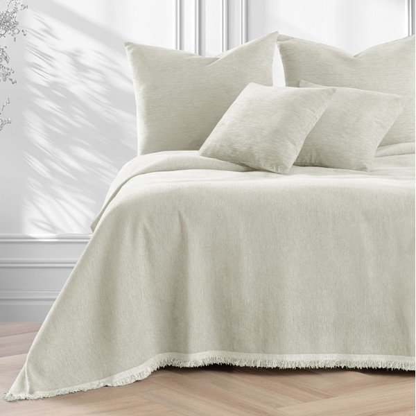 Krémszínű zsenília ágytakaró 220x240 cm Talo – Filumi-image-2