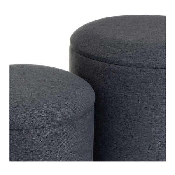 Sötétszürke puff szett 2 db-os – Casa Selección-image-1