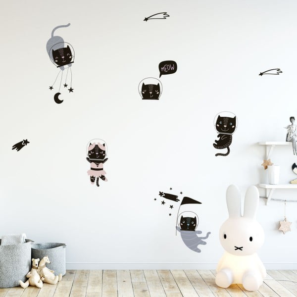 Scandinavian Animals Cosmonaut Cats gyerek falmatrica szett - Ambiance-image-1