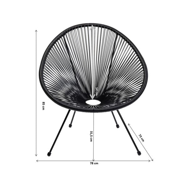 Acapulco fekete fotel - Kare Design-image-2