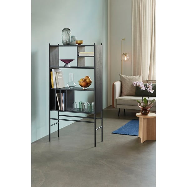 Divide fekete kőrisfa könyvespolc, 79 x 160 cm - Hübsch-image-2