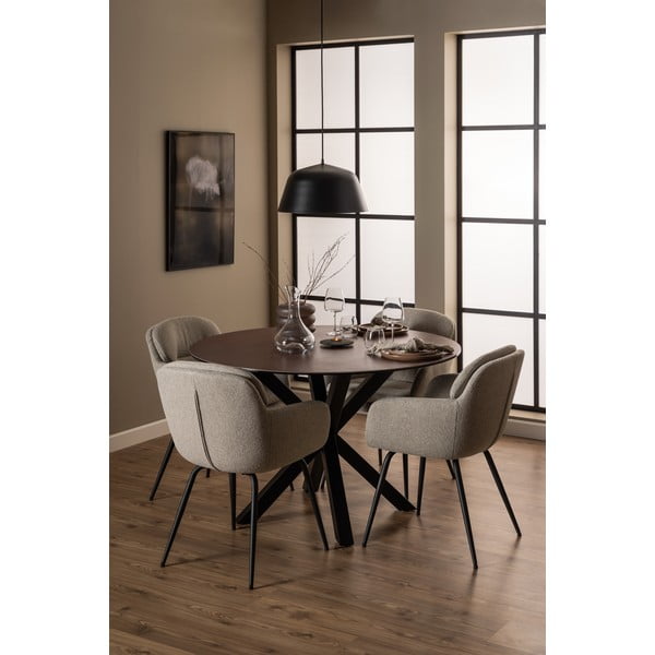 Bézs kárpitozott karfás étkezőfotel Dora – Actona-image-3