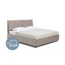 Szürkésbarna kárpitozott ágyneműtartós franciaágy matraccal, ágyráccsal 180x200 cm Myra Pillow – Bonami Selection