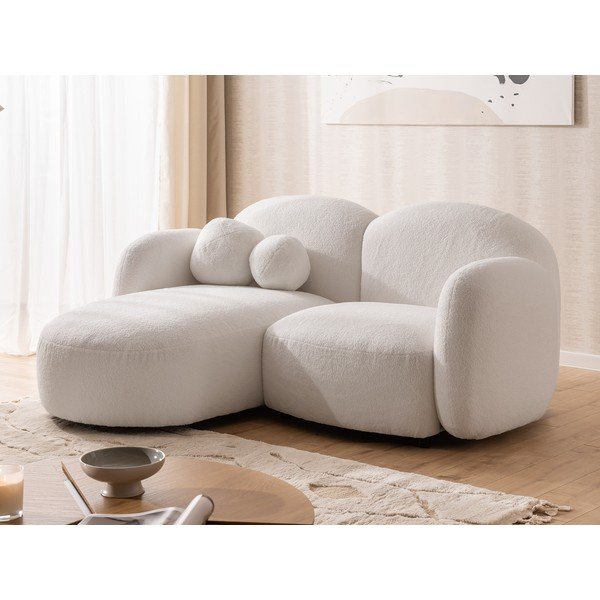 Krémszínű buklé sarokkanapé (bal oldali-heverő résszel) Orbit – Ropez-image-4