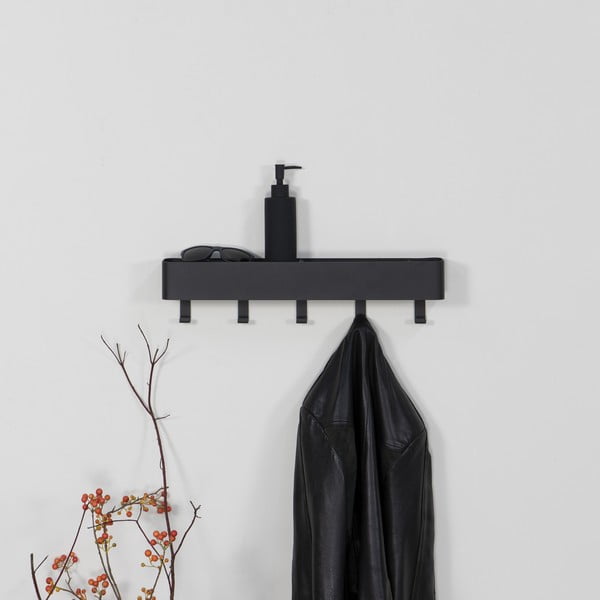 Fekete fém fali fogas polccal 52 cm Dax Play – Spinder Design-image-3