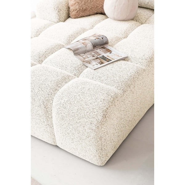 Krémszínű kinyitható tárolóhelyes moduláris sarokkanapé (bal oldali) Lulu – Miuform-image-3