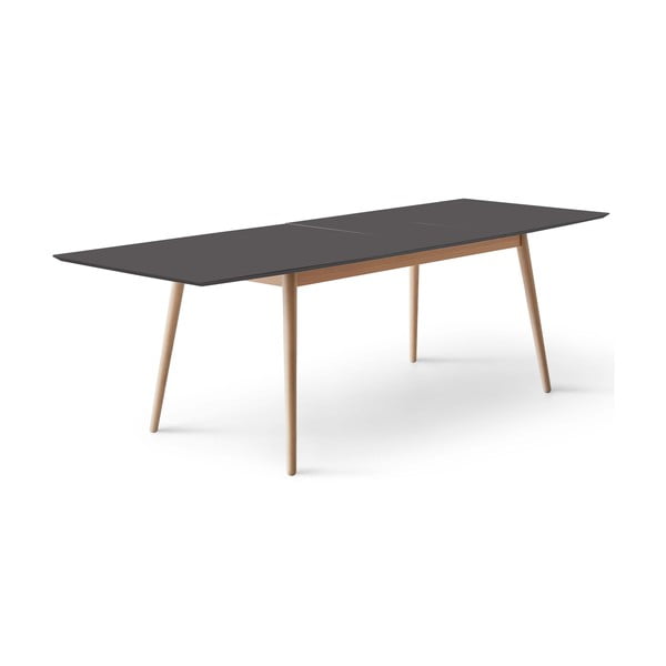 Fekete-natúr színű bővíthető étkezőasztal fekete asztallappal 90x165 cm Meza – Hammel Furniture-image-3